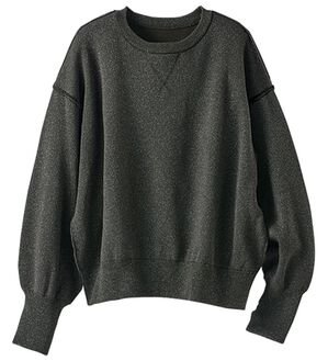 BELLUNA（ベルーナ）の「スウェットライクラメニットプルオーバー（ニット・セーター）」｜ブラック