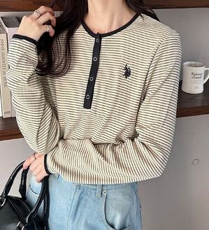 GeeRA（ジーラ）の「【U.S.POLOASSN】ワッフルヘンリーネックカットソー（カットソー）」｜詳細画像