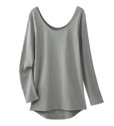 LAVIENNE（ラヴィエンヌ）の「綿１００％吸湿発熱ワイドネックあったかインナー　長袖（肌着・インナーウェア）」