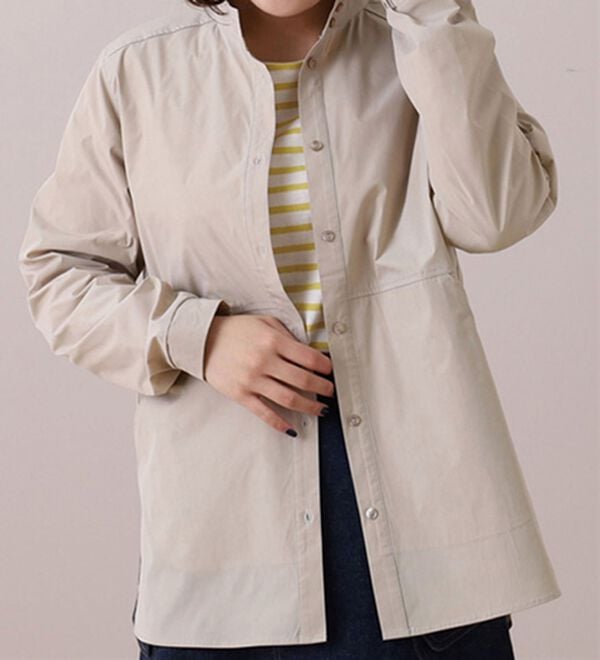 BELLUNA（ベルーナ）の「＜ｓｏｒａｆｕｋｕ＞花粉対策！スタンドカラーシャツ（シャツ）」｜ベージュ