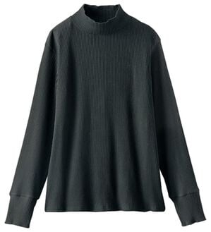 BELLUNA（ベルーナ）の「＜ＭＡＴＯＬＩＡ＞着て潤うリブプルオーバー　ハイネック・クルーネック（カットソー）」｜ハイネック ブラック