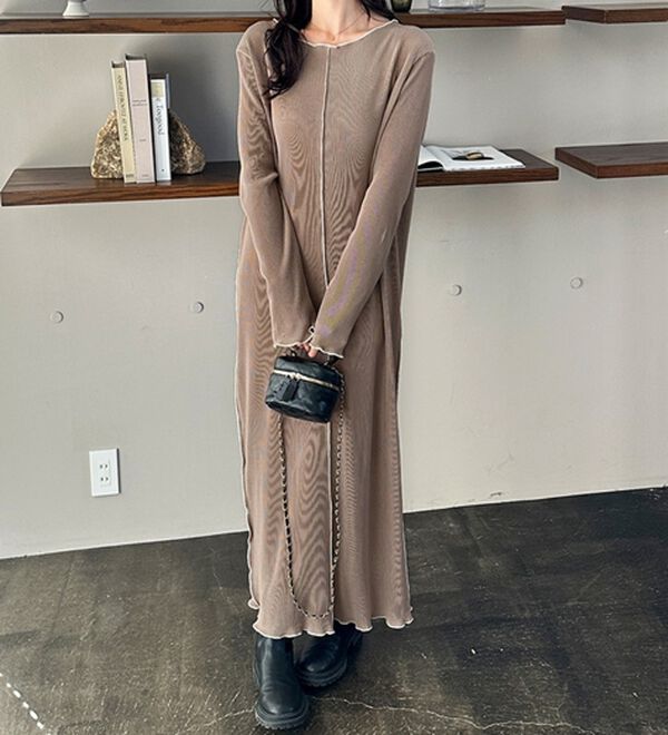 GeeRA（ジーラ）の「全骨格対応！配色プリーツワンピース（カットソーワンピース）」｜詳細画像