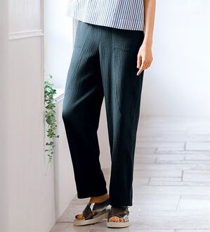 ルフラン（ルフラン）の「＜ｆｕ－ｕ＞綿１００％楊柳風ガーゼのやわらかパンツ（その他パンツ）」｜チャコール
