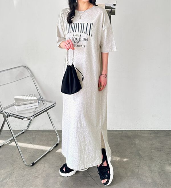 GeeRA（ジーラ）の「アソートロゴプリントＴシャツワンピース（その他ワンピース）」｜詳細画像