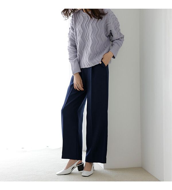 RANAN（ラナン）の「ボタンデザインハイウエストワイドパンツ（フルレングスパンツ）」｜詳細画像