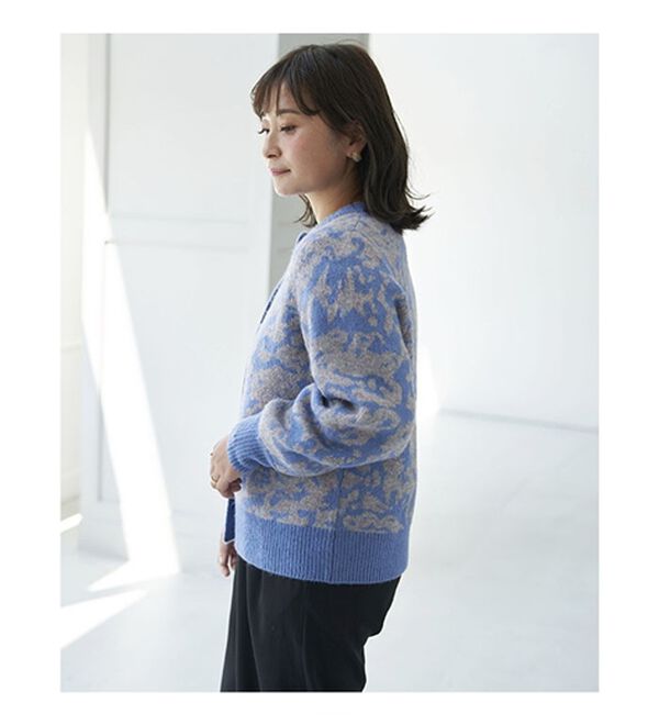 BELLUNA（ベルーナ）の「配色ジャカードニットショートカーディガン（ニットカーディガン）」｜詳細画像