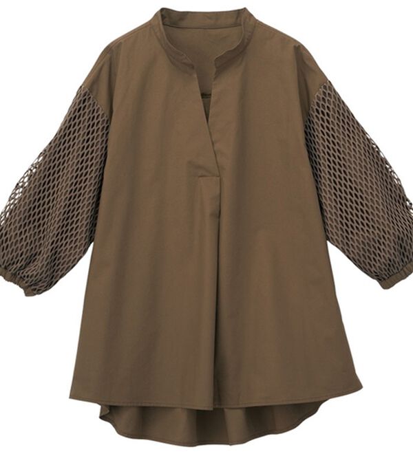 RANAN（ラナン）の「メッシュスリーブブラウス（ブラウス）」｜詳細画像