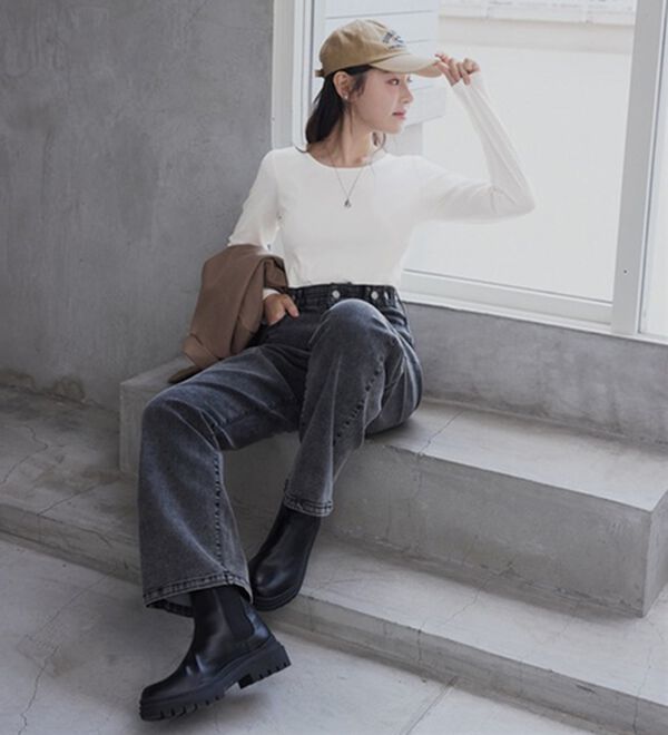 CHAN ME（チャンミ）の「ラウンドネックＴシャツ（Tシャツ）」｜詳細画像