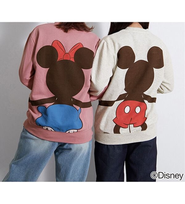 BELLUNA（ベルーナ）の「＜Ｄｉｓｎｅｙ＞【ミッキー＆ミニー】抱き着きプリント裏起毛トレーナー（カットソー）」｜詳細画像