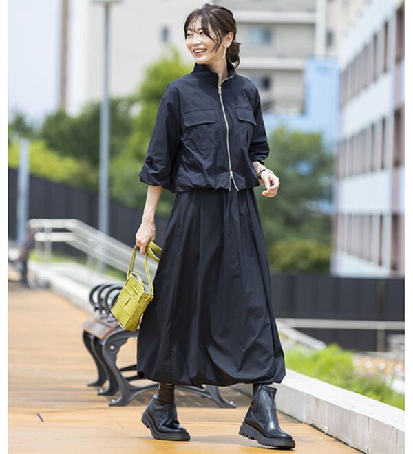 BELLUNA（ベルーナ）の「はっ水！ナイロンバルーンスカート（ロングスカート）」｜詳細画像