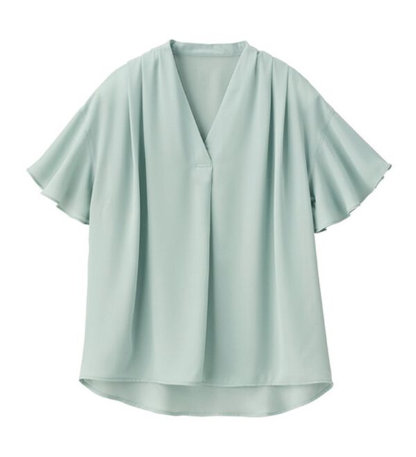 GeeRA（ジーラ）の「サラサラ涼しい！着やせも叶うフレアー袖ブラウス（ブラウス）」｜詳細画像