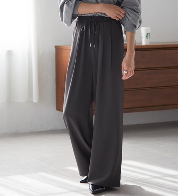 RANAN（ラナン）の「ひんやり！とろみ2タック体型カバーパンツ（フルレングスパンツ）」｜詳細画像