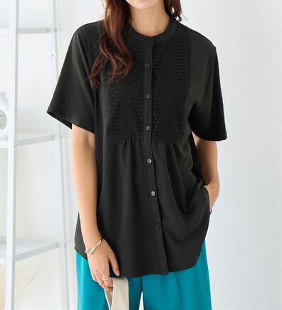 Viola e Viola（ヴィオラ エ ヴィオラ）の「【接触冷感】ヨークレースブラウス（ブラウス）」