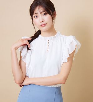alotta（アロッタ）の「【接触冷感】インナー付フリル使いブラウス（ブラウス）」｜詳細画像