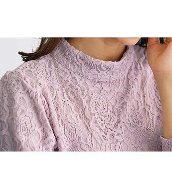 BELLUNA（ベルーナ）の「【一枚でエレガント！】ふんわり総レーススタンド衿チュニック（チュニック）」｜詳細画像