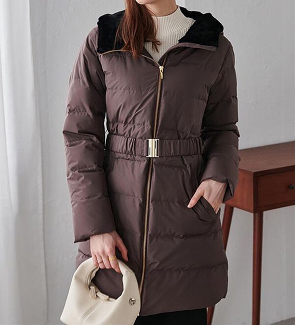 RANAN（ラナン）の「暖かファーフード使いすっきりダウンコート（ダウンコート・ジャケット・ベスト）」｜詳細画像