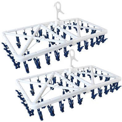 「ローラー付ピンチハンガー２個組（ランドリーラック・収納）」