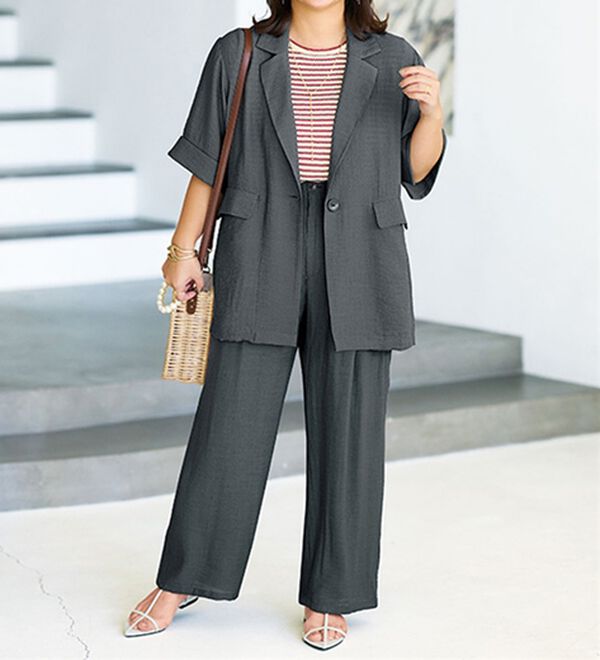 BELLUNA（ベルーナ）の「【小柄さん用】夏のきれいめコーデテーラードジャケット（テーラードジャケット）」｜詳細画像