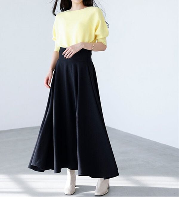 RANAN（ラナン）の「フレアーシルエットハイウエストスカート（ロングスカート）」｜詳細画像