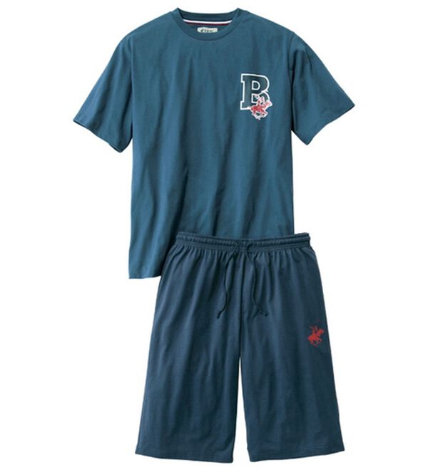 「＜ビバリーヒルズ・ポロクラブ＞お買得デザイン違いセットアップ（メンズルームウェア）」｜ブルー半袖