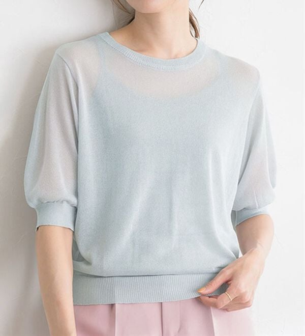 Pierrot（ピエロ）の「シアーラメニット（ニット・セーター）」｜詳細画像