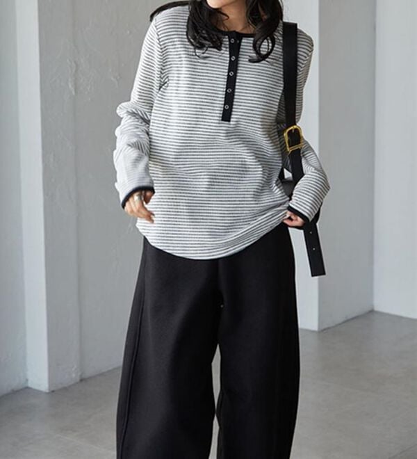 RANAN（ラナン）の「ヘンリーネックワッフルロンＴ（カットソー）」｜詳細画像