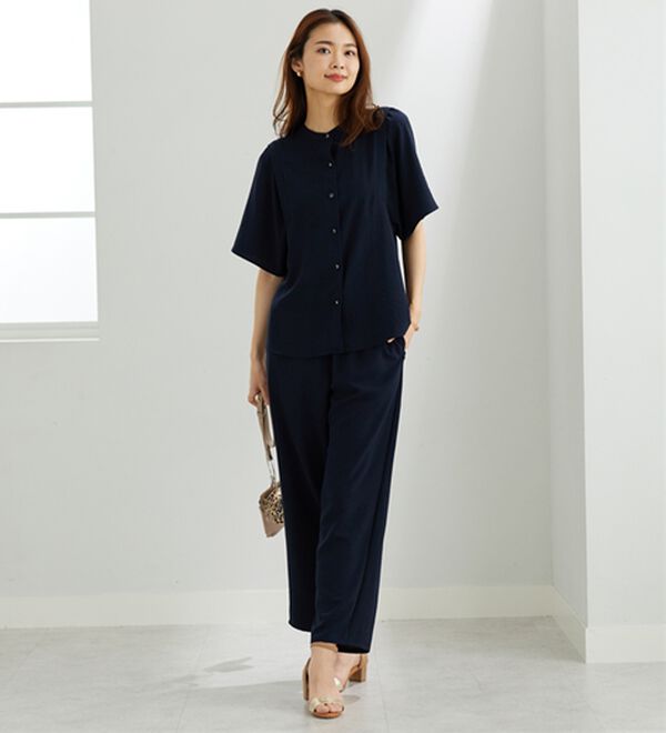 BELLUNA（ベルーナ）の「【快適Ｌａｂ．】お手入れ楽々ビンテージ調素材ワイドパンツ（ワイドパンツ・ガウチョ）」｜詳細画像