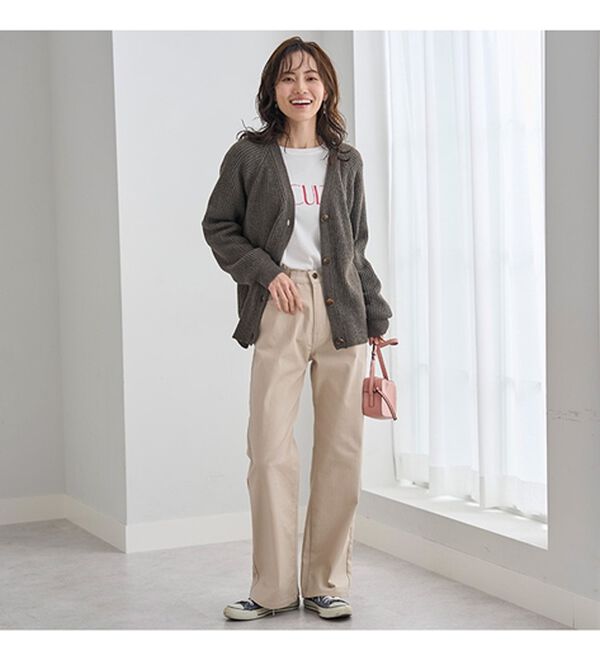 BELLUNA（ベルーナ）の「ぐんぐん伸びるカラーワイドデニム（ワイドパンツ・ガウチョ）」｜詳細画像