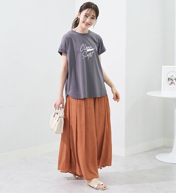 BELLUNA（ベルーナ）の「スカート見えシアーワイドスカーチョ（フルレングスパンツ）」｜詳細画像