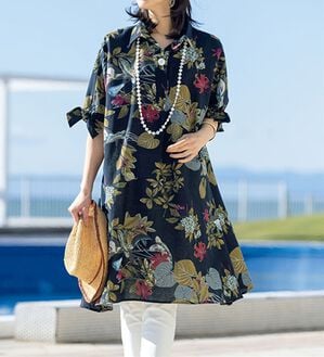 ルフラン（ルフラン）の「気映えプリントチュニック（チュニック）」｜ネイビー系