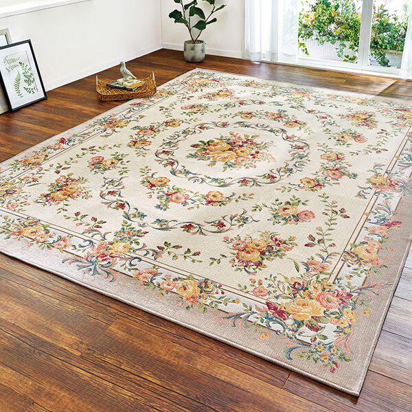 「はっ水洗えるウレタン入りブーケ柄カーペット（カーペット）」｜詳細画像