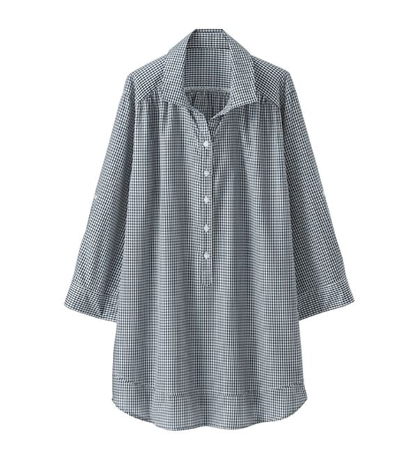 BELLUNA（ベルーナ）の「サラリ綿混！ギャザー使いシャツチュニック（チュニック）」｜詳細画像