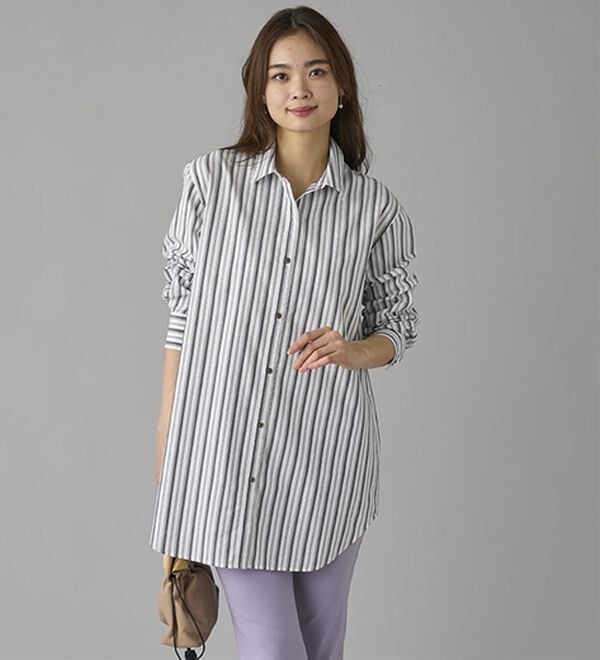 BELLUNA（ベルーナ）の「＜ＳＯＬＯＴＥＸ（Ｒ）＞ストレッチビッグシャツ（シャツ）」｜詳細画像