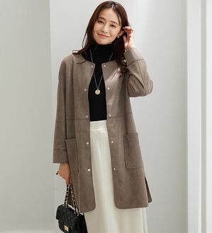 BELLUNA（ベルーナ）の「フェイクスエード切替デザインジャケット（その他ジャケット）」｜チャコール