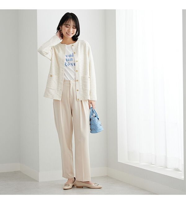 BELLUNA（ベルーナ）の「ラクなのにきちんと見え！カットツイード素材カーディガン（その他カーディガン）」｜詳細画像