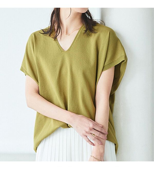 BELLUNA（ベルーナ）の「エコニットフレンチスリーブプルオーバー（ニット・セーター）」｜詳細画像