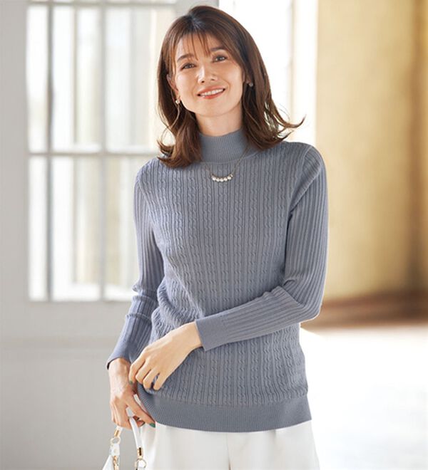 BELLUNA（ベルーナ）の「洗える！裏ベロアあったかセーター（ニット・セーター）」｜詳細画像