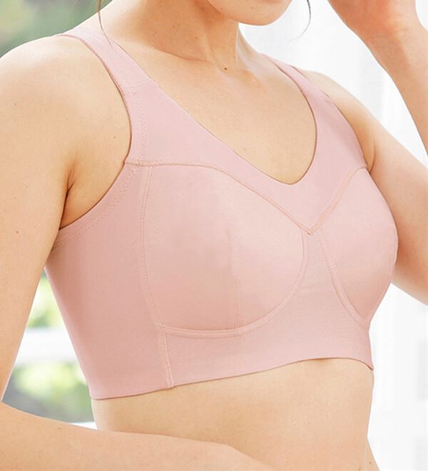 LAVIENNE（ラヴィエンヌ）の「グラマーさんのグッと細見えノンワイヤーブラ（ブラジャー）」｜グレイッシュピンク