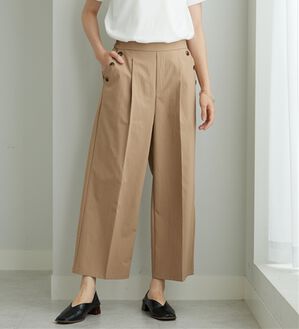 BELLUNA（ベルーナ）の「【ヨコストレッチ・紫外線カット・選べる2丈】サラもちライト快適ワイドパンツ（ワイドパンツ・ガウチョ）」｜ベージュ