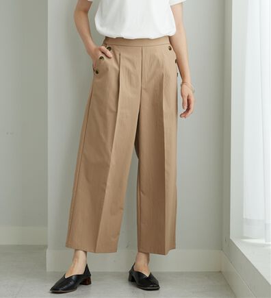BELLUNA（ベルーナ）の「【ヨコストレッチ・紫外線カット・選べる2丈】サラもちライト快適ワイドパンツ（ワイドパンツ・ガウチョ）」