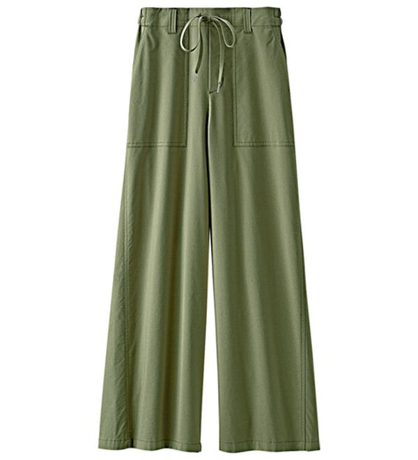 BELLUNA（ベルーナ）の「麻入りストレッチ素材ベイカーワイドパンツ（ワイドパンツ・ガウチョ）」｜詳細画像