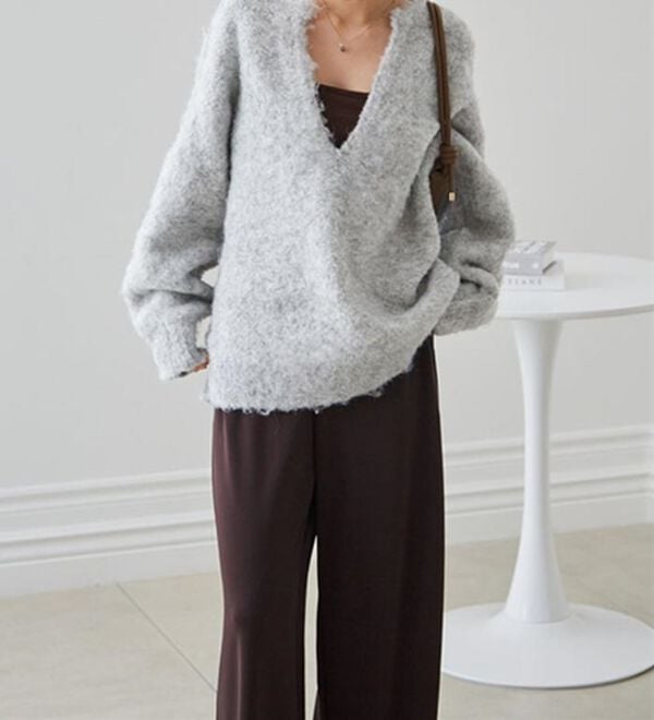 RANAN（ラナン）の「ディープキーネックシャギーニット（ニット・セーター）」｜詳細画像