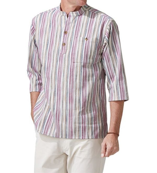 「ざっくり木綿のゆったりリラックスシャツ（メンズシャツ）」｜詳細画像