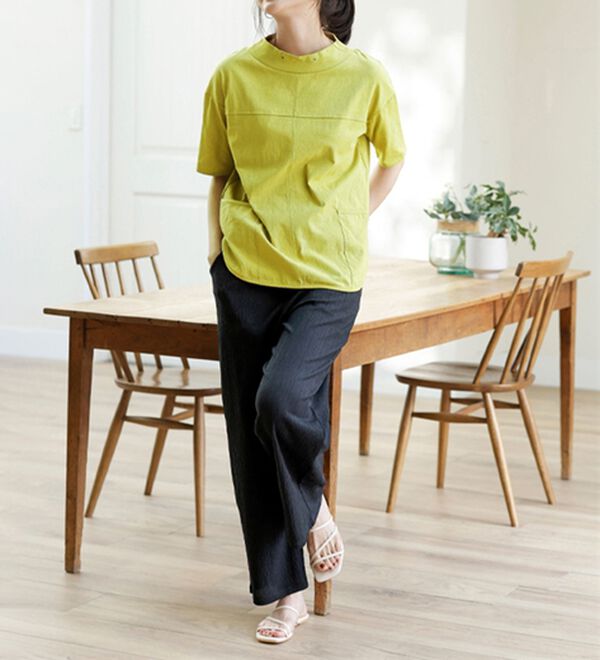 BELLUNA（ベルーナ）の「抗菌防臭綿１００％切替デザインプルオーバー（カットソー）」｜詳細画像