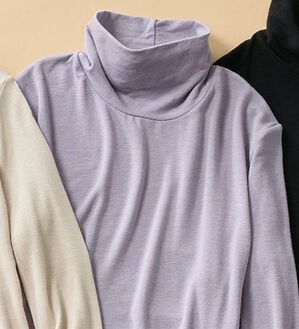 LAVIENNE（ラヴィエンヌ）の「カシミヤ入りハイネックプルオーバー（肌着・インナーウェア）」｜ラベンダー