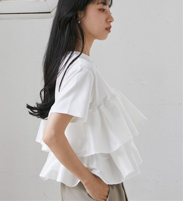 RANAN（ラナン）の「シャイニーフリルTシャツ（Tシャツ）」｜詳細画像