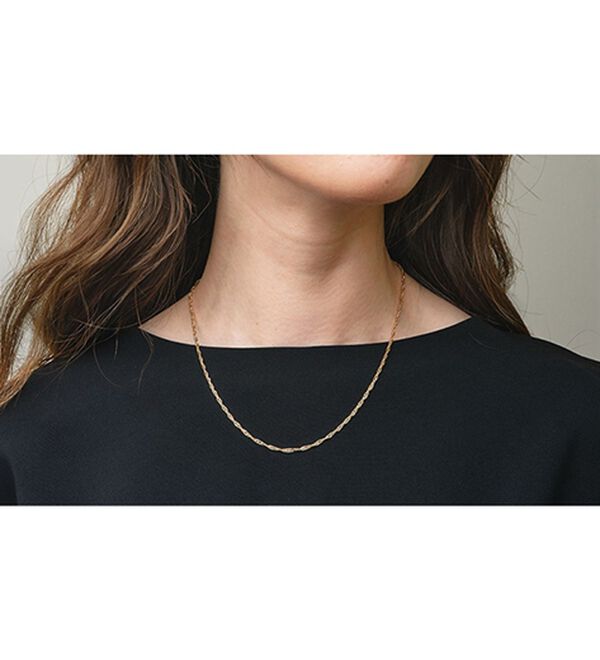 長さが選べる18金イタリア製スクリューチェーンネックレス
