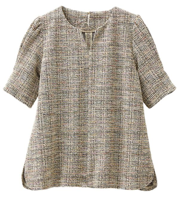 RANAN（ラナン）の「カットツイードきれいめブラウス（カットソー）」｜詳細画像