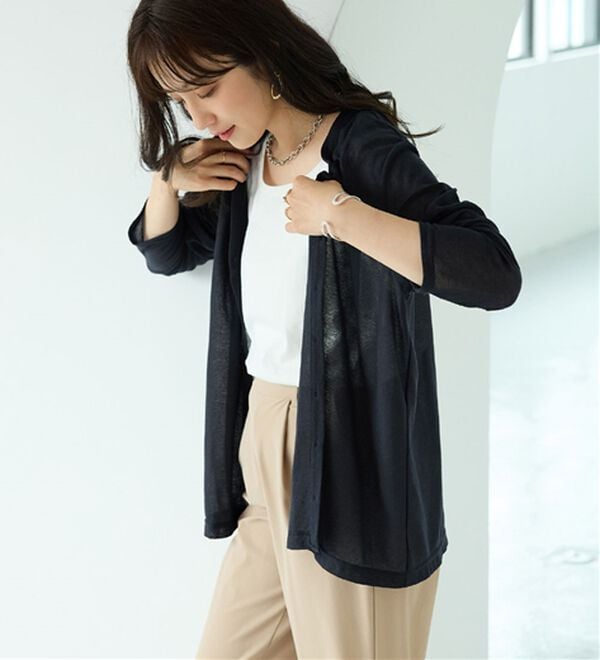BELLUNA（ベルーナ）の「持ち運びに便利！ＵＶ対策シアーカーディガン（その他カーディガン）」｜詳細画像