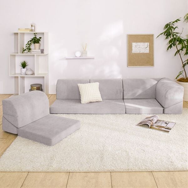 iellio（イエリオ）の「フロアコーナーソファ３点セット（ソファ）」｜ハニカムグレー